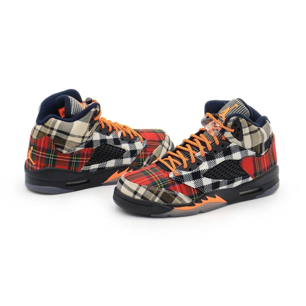 FD4814-008 Nike GS Air Jordan 5 Retro Клетчатый Черный Total Orange Темно-синий