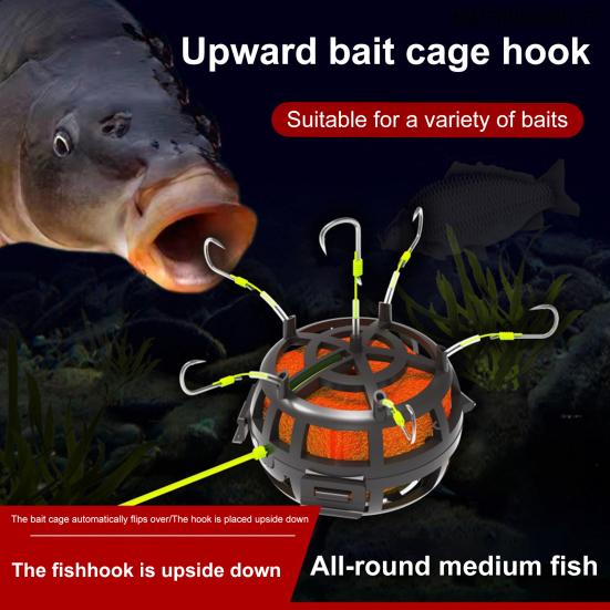 Рыболовный крючок с кормушкой, перевернутый, плавающий дизайн на 360 градусов, полное покрытие при поклевке