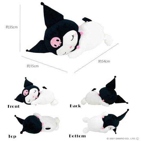 Подушка для тела MORIPiLO Sanrio Kuromi Использует гладкий материал Текстура зефира Плюшевая игрушка Для объятий Большая подушка Милый размер Уютный сон Приблизительно 45 см