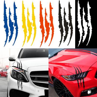 Наклейка на автомобиль Monster Claw Scratch Stripe Mark Съемная водонепроницаемая светоотражающая наклейка на фару Автостиль Украшения Аксессуары