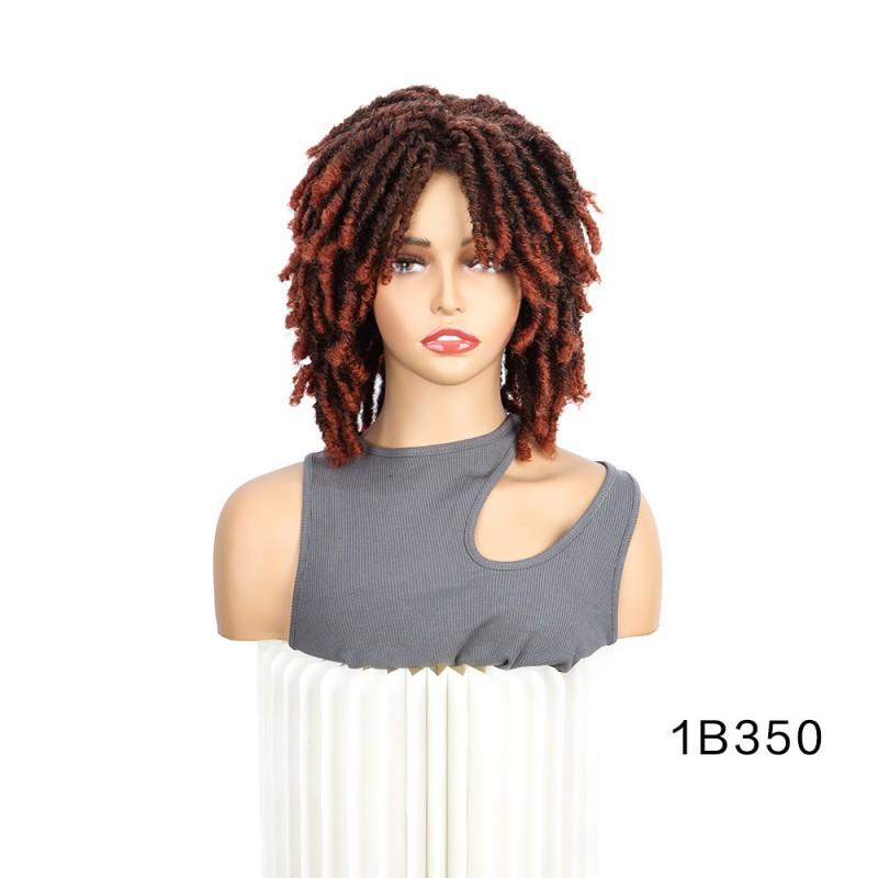 Short Curly Dreadlock Wig Cap Women - Synthetic Hair With Side Bang Heat Resistant Any Face Shape