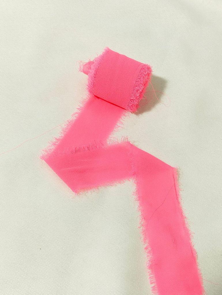 Hand-Torn Raw Edge Chiffon Ribbon Bouquet Streamer for Wedding Flowers