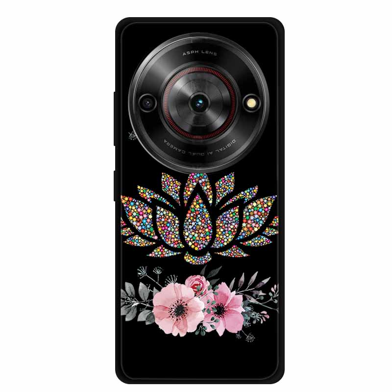 Чехол для ZTE Blade A75 Черный Силиконовый Милое Животное Цветочный Мягкий Чехол для ZTE Blade A75 5G ТПУ Чехол Funda для ZTE A75 Coque A 75