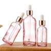 Флакон-капельница из розового стекла для эфирных масел (5-100ml) - Пустой контейнер для образцов косметической жидкости