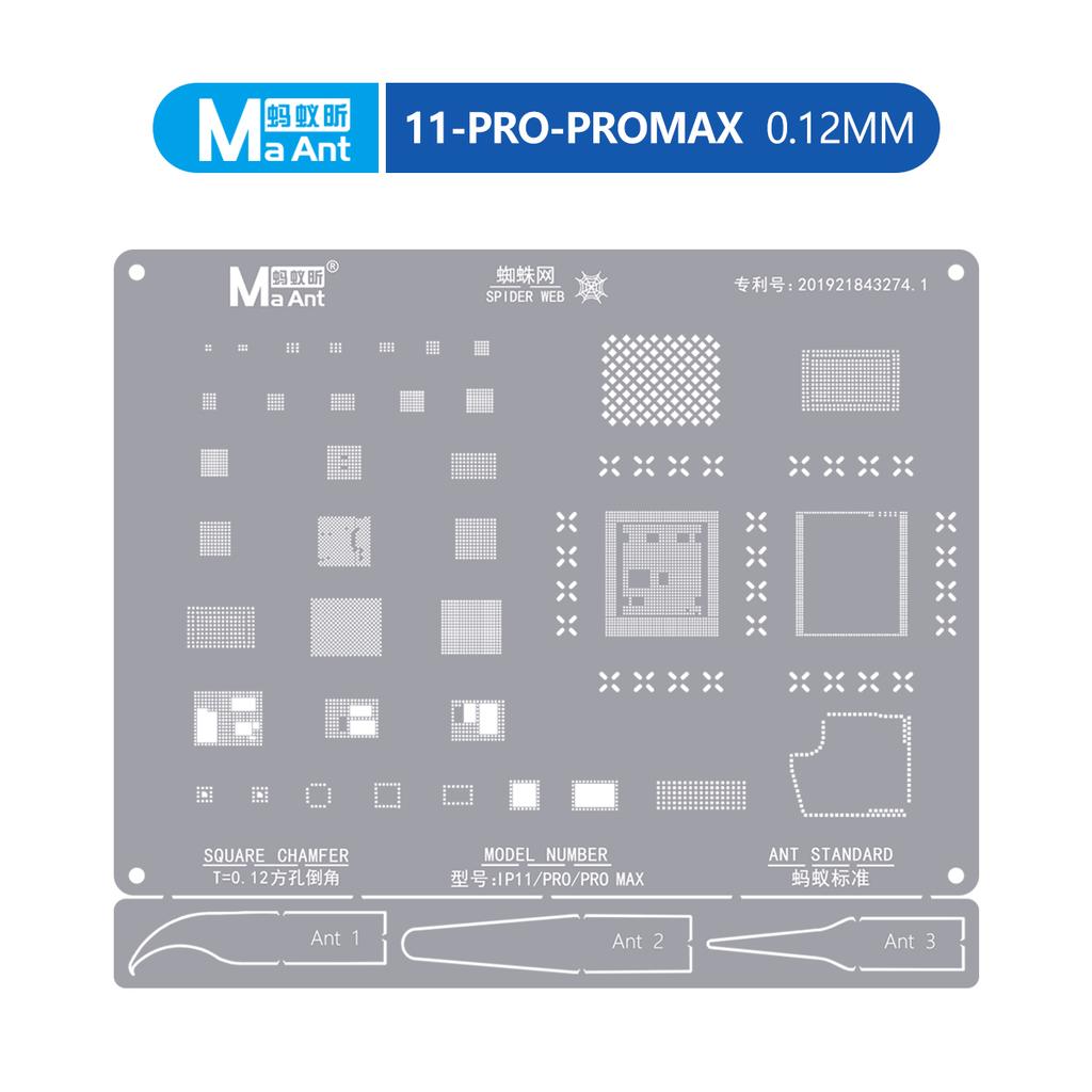 MaAnt A8-A18 PRO Сетка-шаблон BGA для реболлинга чипов CPU для серии iPhone 6-16 Pro Max Сетка для посадки шариков припоя Инструменты для ремонта