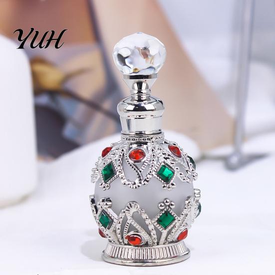 Decorative Perfume Bottle 15ML Vintage Luxury Refillable Bottle, Essential Oil & Fragrance Glass 15ml Dubai Arabian Style Empty Container for