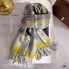 100% Pure Wool Winter Scarf for Women Long Warm Cashmere Scarves Hijab Lady Plaid Shawl Wrap Female Pashmina Bandana Headscarves