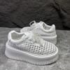 Fashion Women's Shoes 2025 Summer New Height Increasing Mesh Breathable Platform Shoes Lightweight Lace Up Bow-knot Casual Shoes