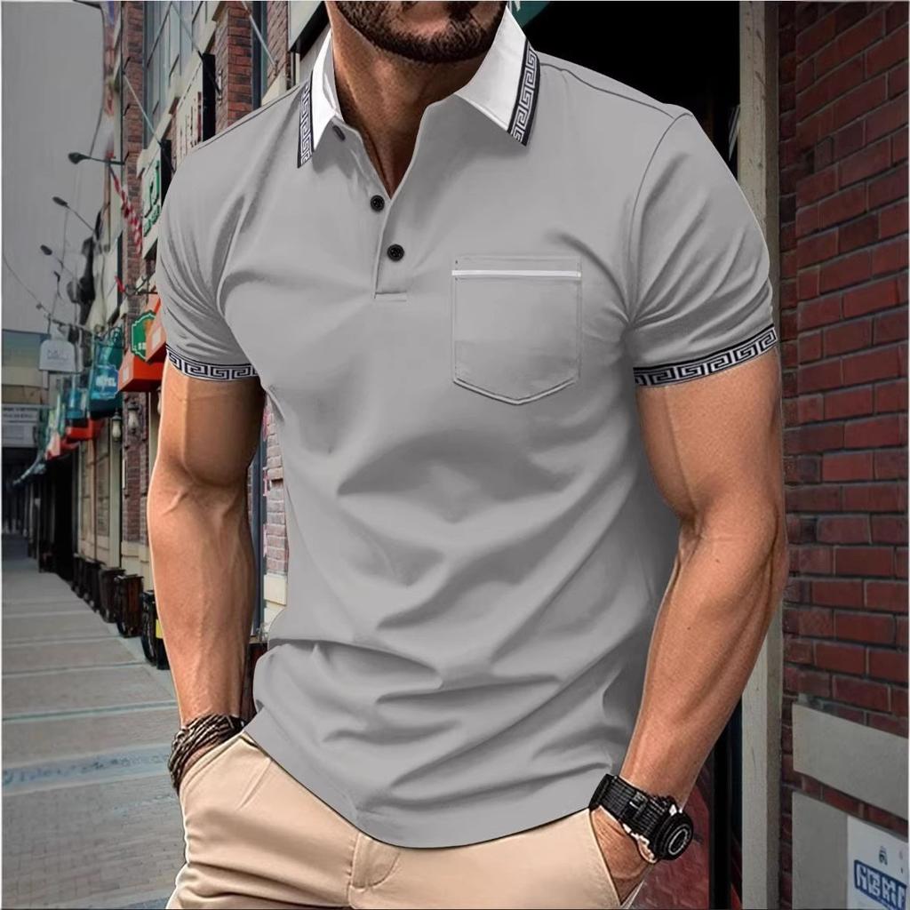 Летняя мужская новая футболка-поло с коротким рукавом, цветная, мужская деловая повседневная с лацканами, для гольфа, топы, 100% полиэстер