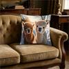 Cute Alpaca Couple Print Throw Pillow Cover, Adorable Farm Animal Decorative Cushion For Animal Lovers