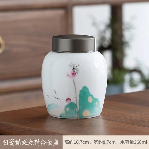 Керамические чайные банки в китайском стиле для хранения чая, герметичные банки для домашних кухонь, креативные портативные банки для хранения с крышкой из сплава