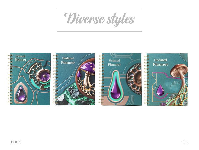 2026 A5 Spiral-Bound Hardcover Planner with Dividers & Full-Color English Calendar