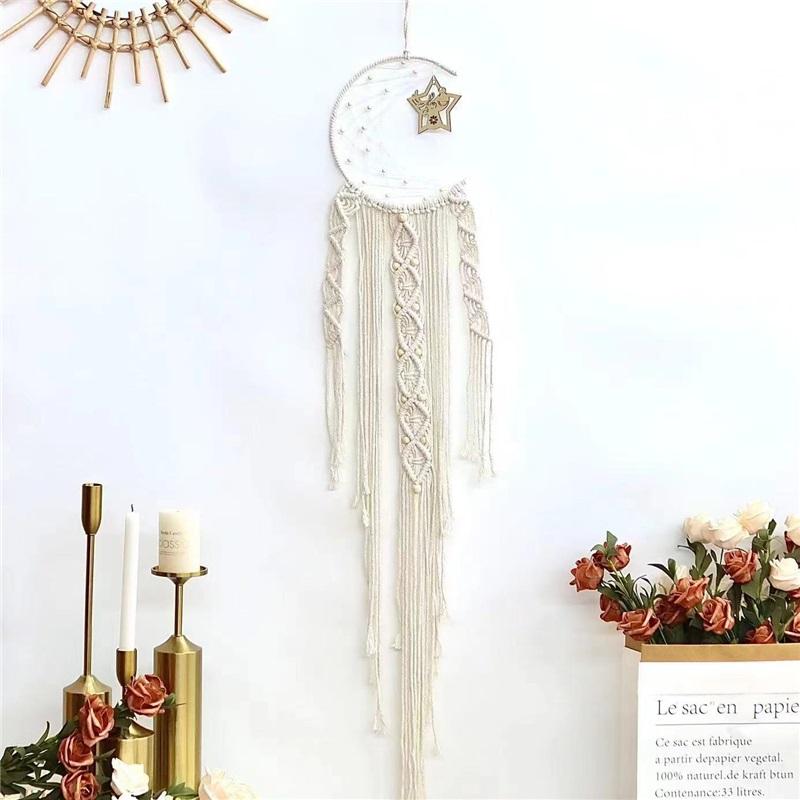 Гобелен из хлопковой веревки ручной работы в европейском стиле с кисточками, Домашнее настенное украшение, Мягкое украшение