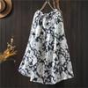 Women Print Floral Vintage Skirts Elastic Waist High Quality Cloths Summer Loose Skirts