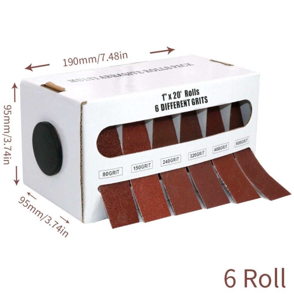 4/5/6 rolls with Dispenser Cloth Rolls Metal Emery Cloth Alumina Sandpaper Wall Surfaces
