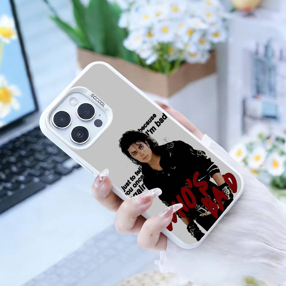 Чехол для телефона с изображением певца Майкла Джексона для iPhone 16, 15, 14, 13, 12, 17, Pro, MAX белый Матовый Ударопрочный Чехол
