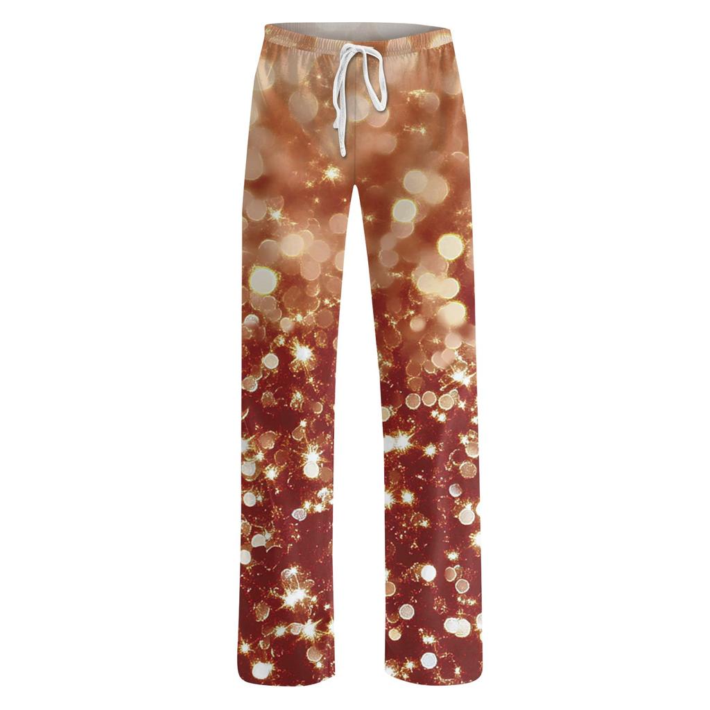 Женские милые брюки с цветочным принтом на завязках, повседневные пижамные брюки