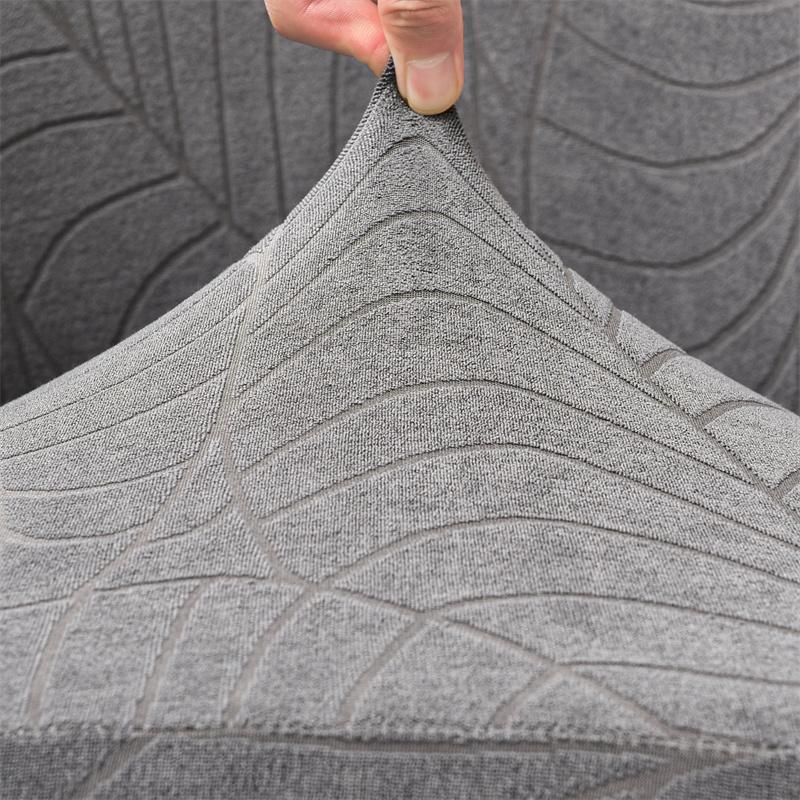 Leaves Jacquard Club Sofa Cover Solid Color Arc-shaped Single Chair Covers Removable Anti-dirty Sofa Protector Armchair Case