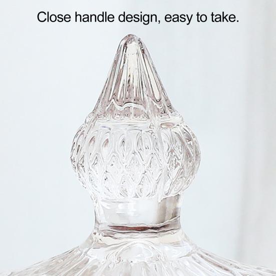 Банка для хранения с крышкой в европейском стиле, рельефный процесс, многофункциональная декоративная настольная банка для хранения, прозрачная стеклянная банка для ювелирных изделий, конфет, бытовые принадлежности