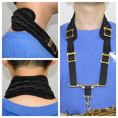 adorence NOTIRED Saxophone Strap - Breathable, Removable Cushion Pad, Washable - H09 Black