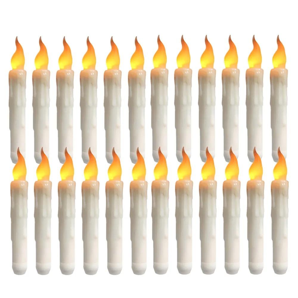 Flameless Flickering Taper Candles With/without Remote Control Timer Dimmer Battery Operated Candlesticks for Christmas Wedding