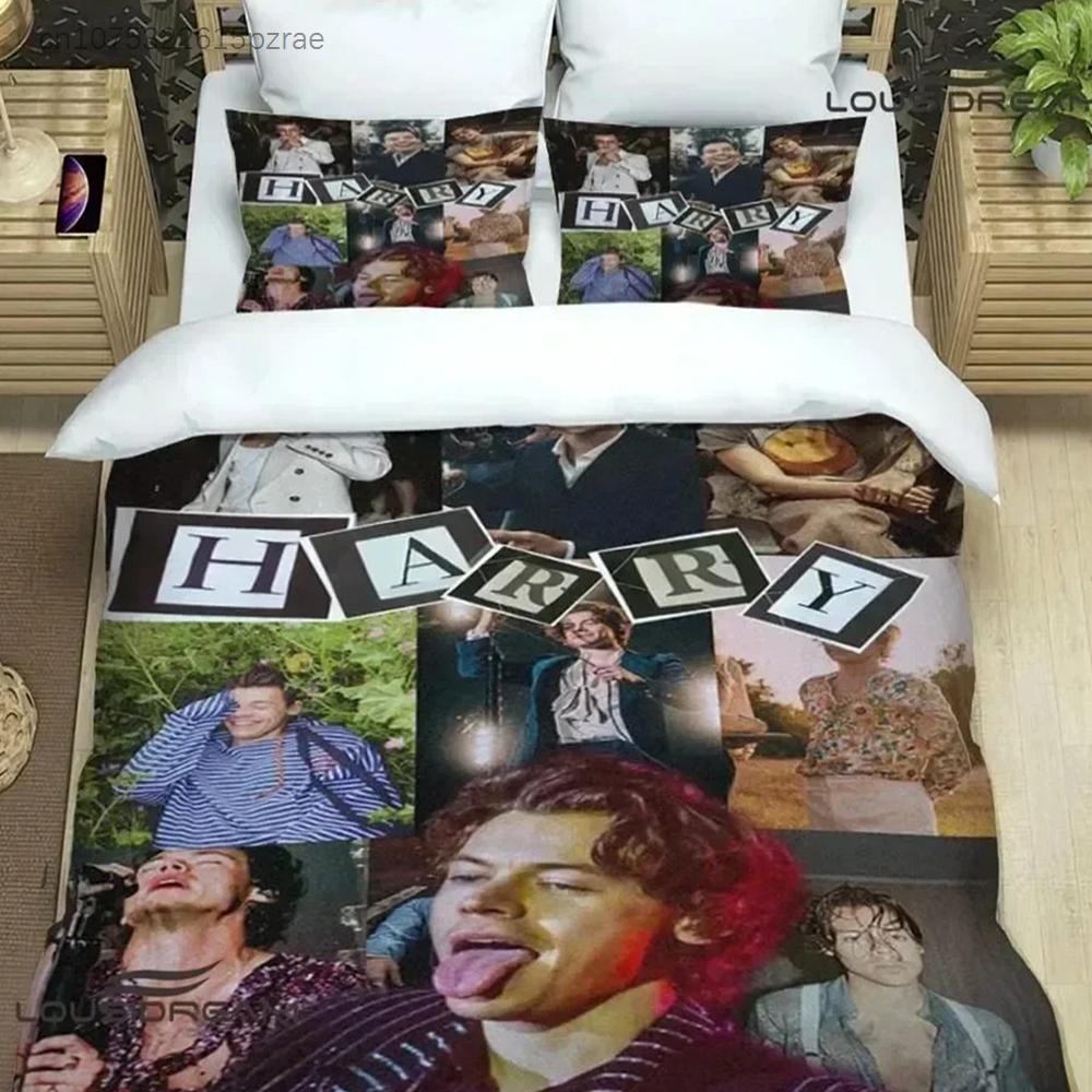 Постельное белье H-Harry-Styles Комплекты Постельных Принадлежностей Изысканный Комплект Постельного Белья Пододеяльник Комплект Покрывал Постельное Белье Роскошный Подарок на День Рождения