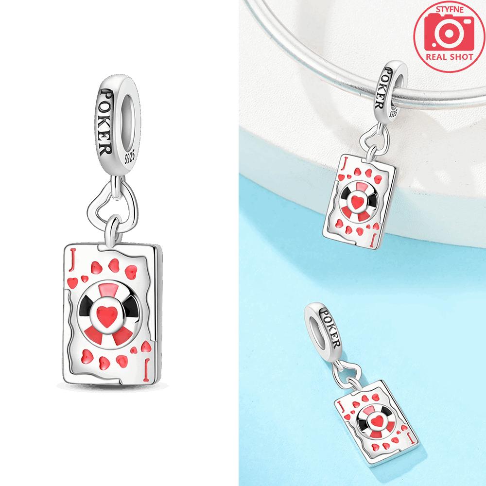 Women'S Pendants Original Copper Black Suit J Playing Card Red 10 Bead Fit Bracelet Women Jewelry Making Diy Gift Accessory