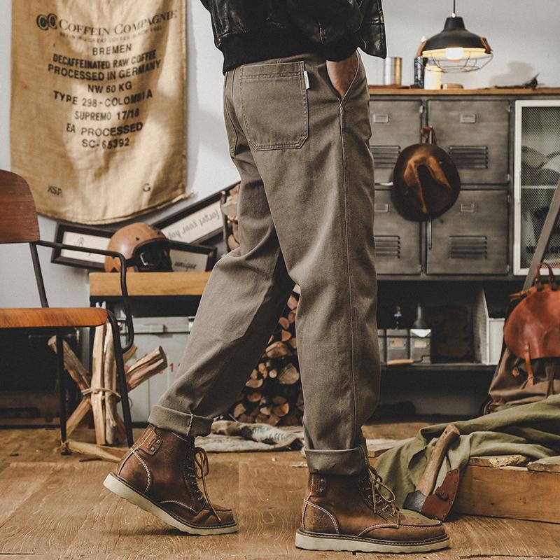 «Мужской комбинезон из плотного бархата в стиле ретро на осень/зиму — модные, свободные, универсальные повседневные брюки»