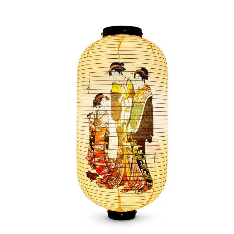 Japanese Style Geisha Pattern Lantern Waterproof Cloth Ukiyo-e Cuisine Restaurant Izakaya Decor Lantern Festival Party Decor