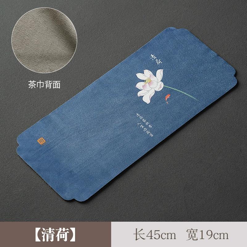 Китайский стиль Китайское чайное полотенце Скатерть Коврик Древняя живопись Водонепроницаемый Впитывающий Стол Чайная ткань Аксессуары для чайного набора Новый
