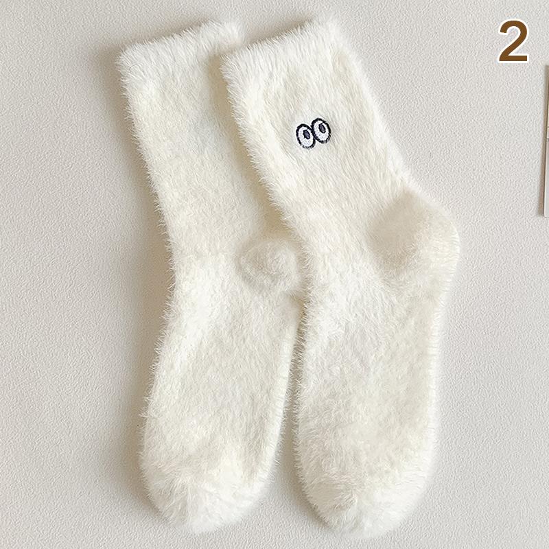 1 пара сплошных уютных носков из меха норки, женские осенне-зимние чулочно-носочные изделия, утолщенные теплые носки для сна, пола, дома, пушистые носки Kawaii