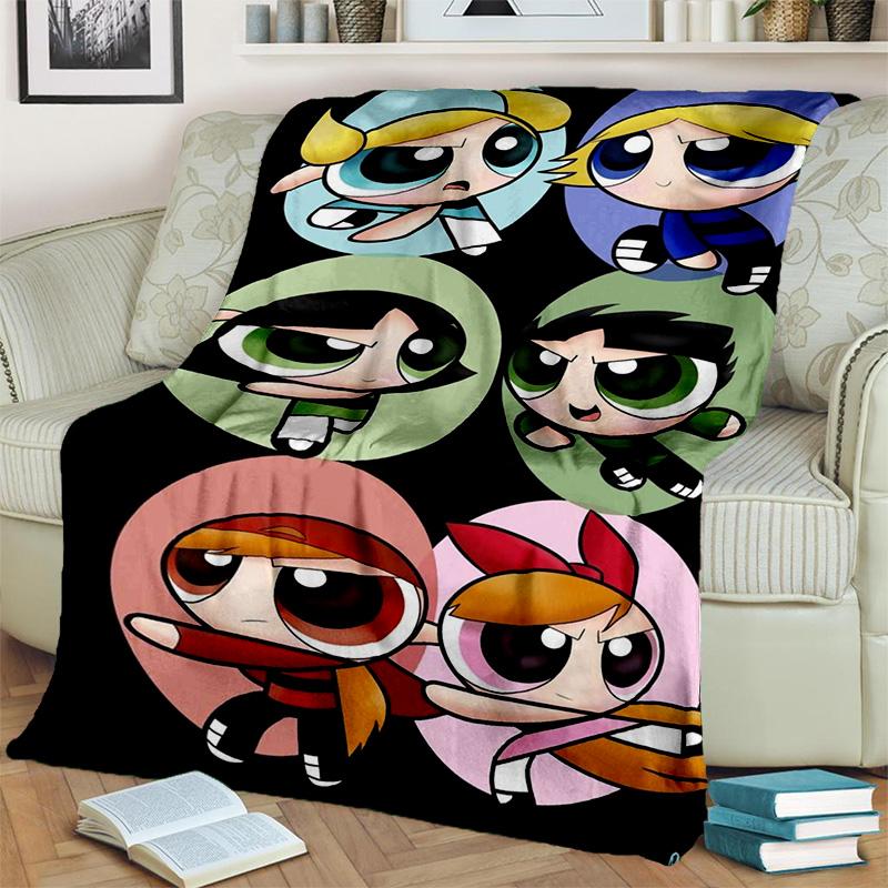 Милое одеяло с героями мультфильмов для девочек P-Powerpuff, мягкое одеяло для дома, спальни, кровати, дивана, пикника, путешествия, офиса, отдыха, одеяло, детское одеяло