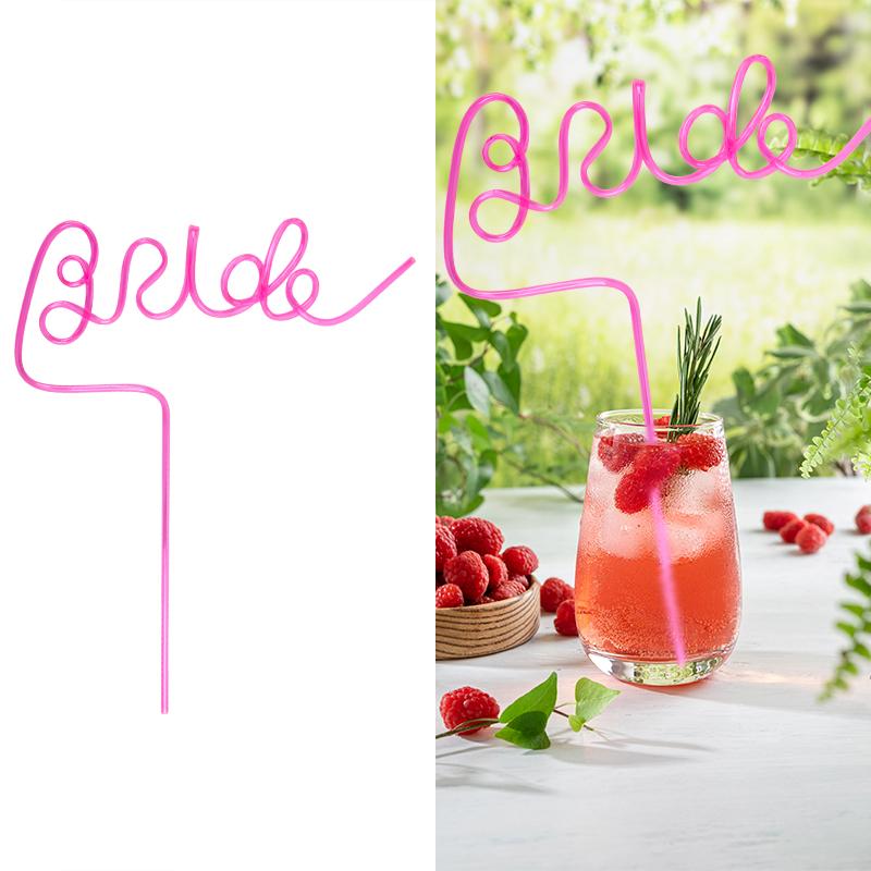 1pcs Bride To Be Straw Wedding Party Straws Bridal Shower Decoration Bachelorette Hen Party bar Favors Wedding Gift Team Bride