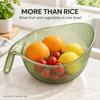 Multifunctional Rice Washing Drain Bowl with Handle, Fruit Vegetable Colander