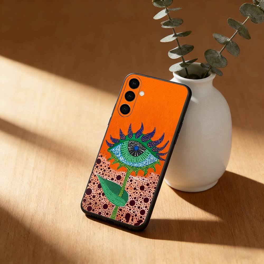 yayoi kusama art  Phone Case For Samsung Galaxy A91,80,73,72 ,71,53,52,32 ,31,22,21s,20,Soft Black Case