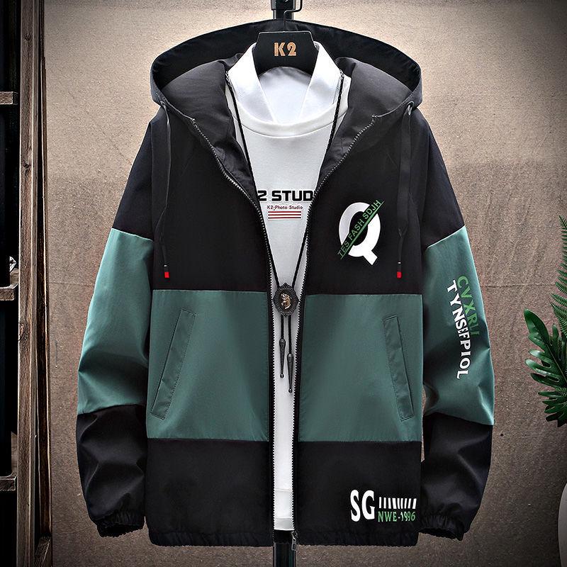 Мужская модная рабочая куртка с капюшоном в корейском стиле для подростков