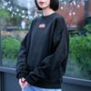 Li Ning Sports Fashion Series вышитый маленький логотип флисовый свободный круглый вырез пуловер толстовка унисекс толстовка черный AWDP696-10