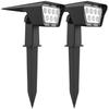 Set of 2 Solar Spotlights Projector 2 In 1 To Stake or To Fix - LUMISKY - CURTIS - H31.5 Cm - White LED
