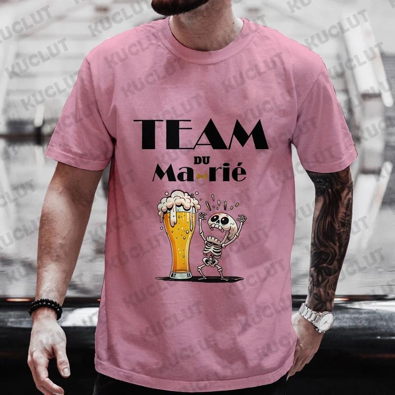 Французская футболка Evg Future Team Groom Man Boyfriend Single Farewell Bachelor Party Funny Beer Graphic Tops Wedding Tees