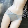 Women's Simple Breathable Sexy Satin Patchwork Mesh Low Waist Comfortable Antibacterial Briefs Underwear