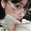 Fashion Small Square Glasses Frame for Women Metal Anti-blue Bayonetta Glasses Japanese Men Retro Trendy Reading Y2K Eyeglasses
