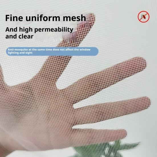 Набор для замены оконной сетки Защита от комаров Дизайн с крепежной лентой Легко установить Универсальный размер Сетка для окон своими руками с регулировкой