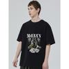 Black T-Shirt Money Praying Hands with Gold Chain and Dollar Bills Graphic for Streetwear Fashion