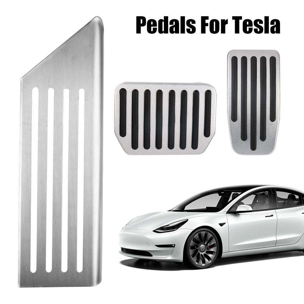 Foot Pedal Aluminum Alloy Rest Brake Pedals Auto Interior Parts Car Accessories With Rubber Pads Cover For Tesla Model 3 Y
