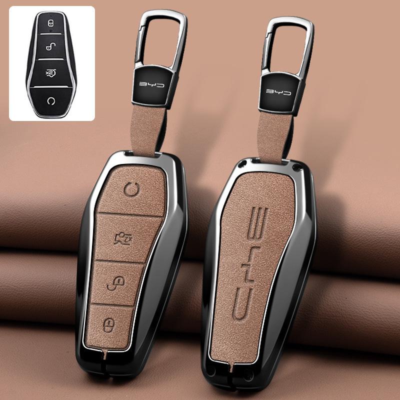 Чехол-брелок из цинкового сплава для BYD Seal U DMI Song Plus Atto 3 Han EV Dolphin Mini Sealion 7 Защитный чехол для ключа Аксессуары