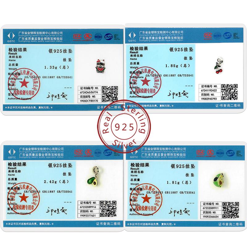 Шармы Бусины Медь Вишня Клубника Лимон Персик Авокадо Шармы Подходят для Оригинального Браслета-Бэнгла Подвеска DIY Ювелирные Изделия