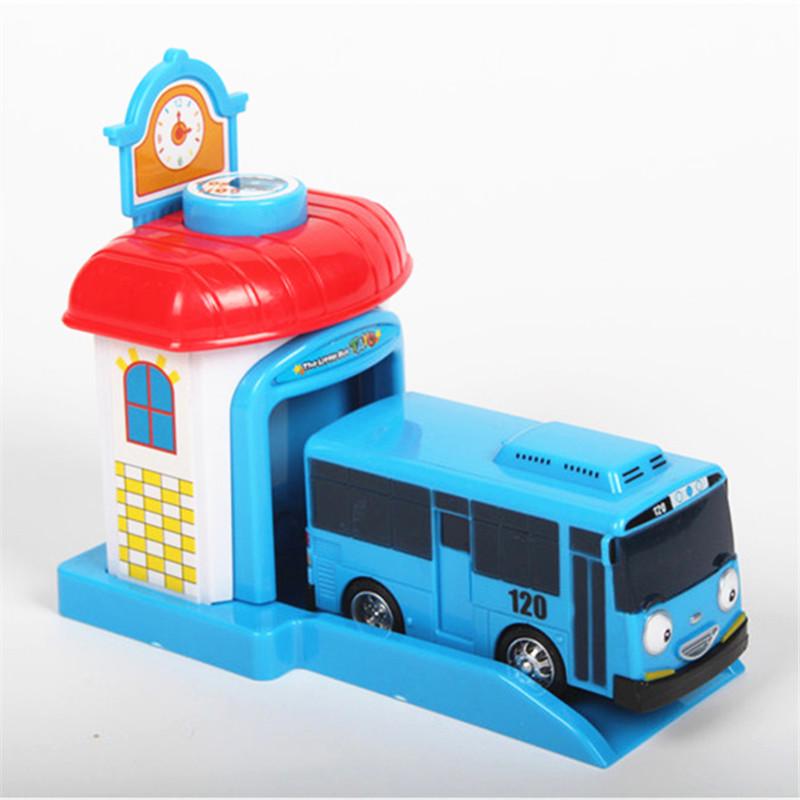 Korean Cartoon Tayo the Little Bus Araba Oyuncak Garage Car Toys Model Mini Plastic Tayo Bus Baby for Kids