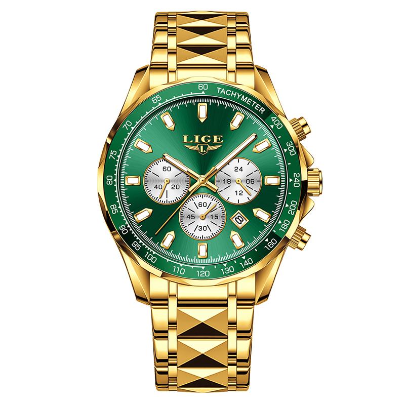 LIGE New Luxury Mens Wristwatch Waterproof Luminous Calendar Watch Men Quartz Military Watches Men Chronograph Male Watch Reloj
