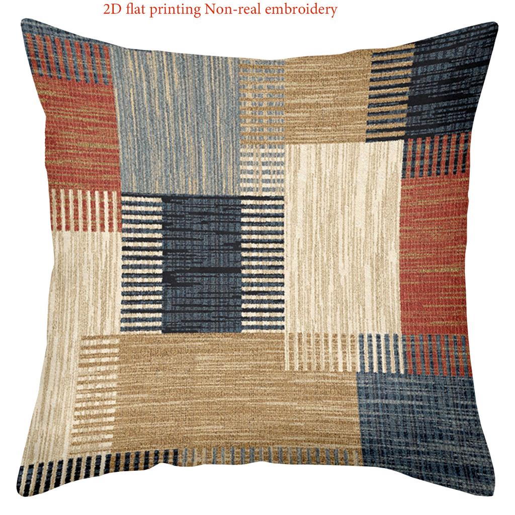 2D Flat Printing Non-real Embroidery Colorful Patterned Throw Pillows Polyester pillowcase, sofa  cushion cov Headboard Pillow