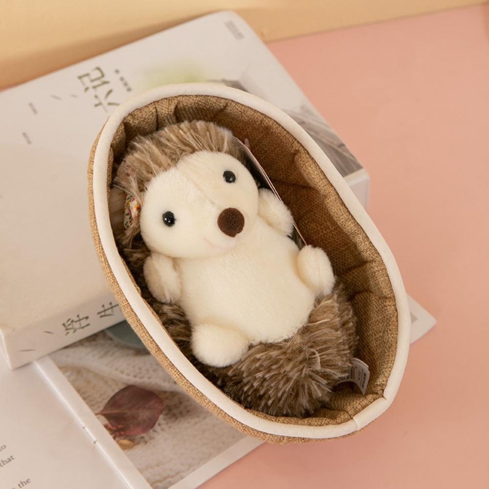 Hedgehog Panda Sleeping Basket Baby Toys Imitation Animal Animals Basket Plush Toys  Pet Doll